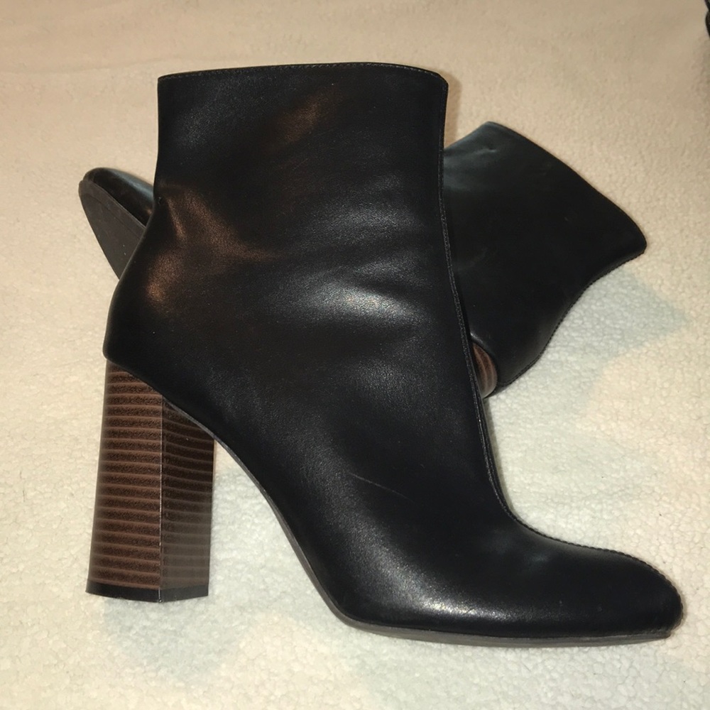 Black & brown heeled booties